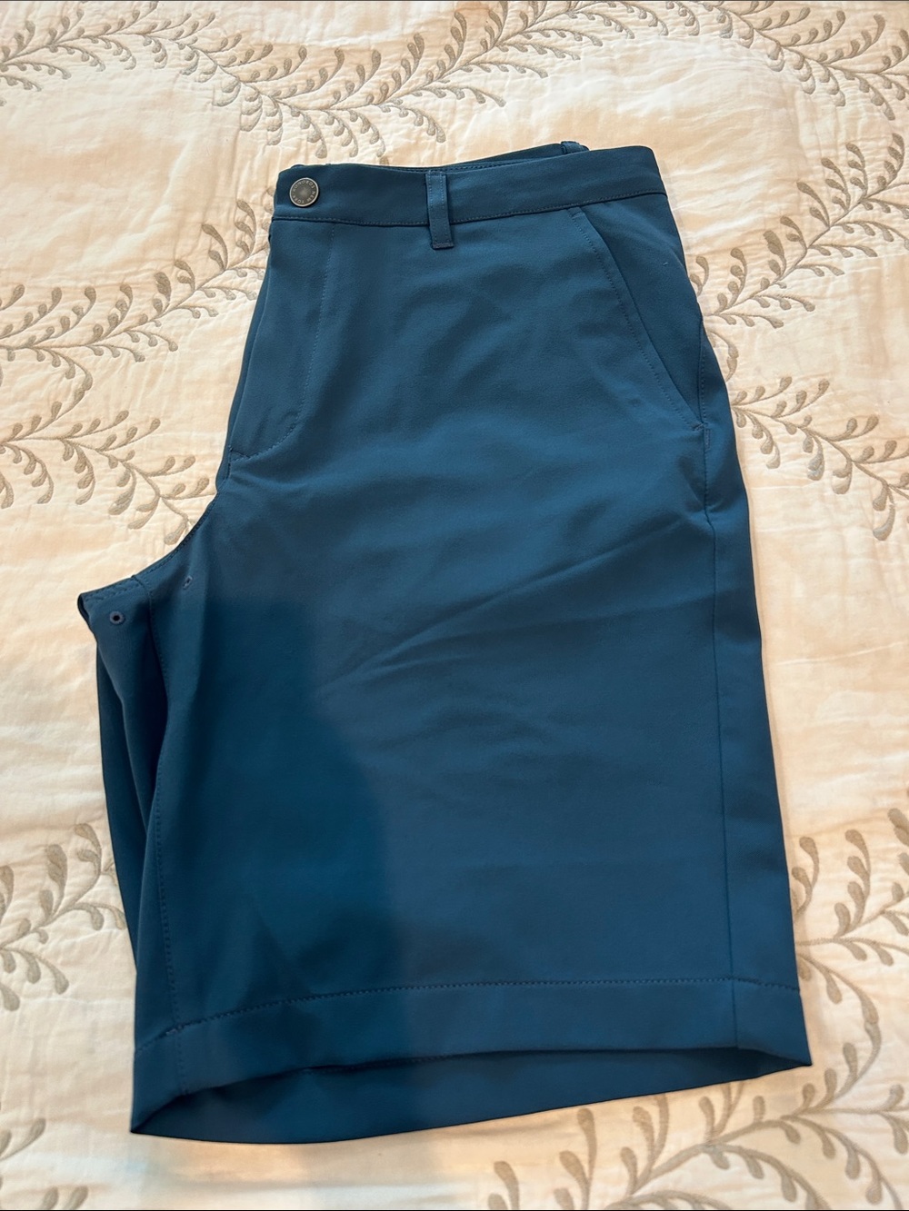 Bonobos Men's Performance Golf Shorts in Deep Teal with zippered back pocket